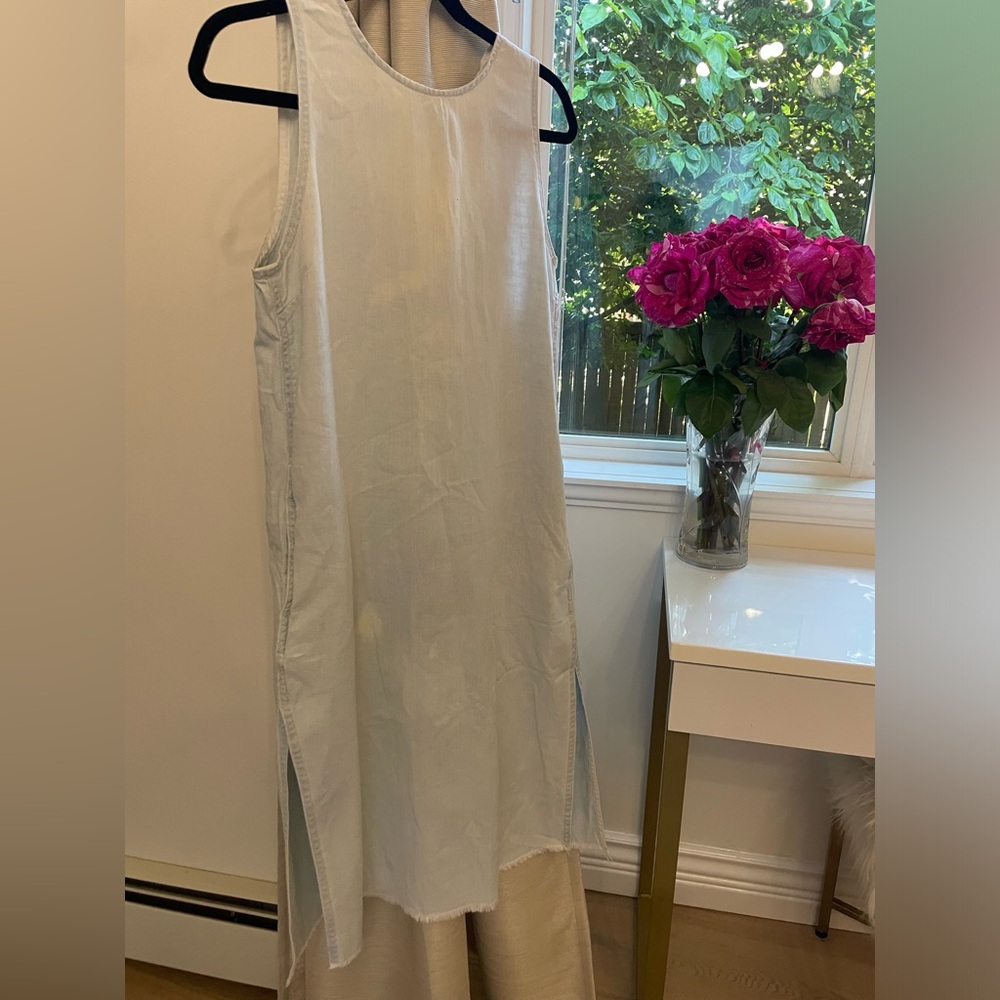 Aritzia Wilfred Free, Sleeveless Light Blue Denim Dress